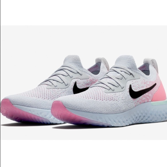 nike epic react flyknit white pink